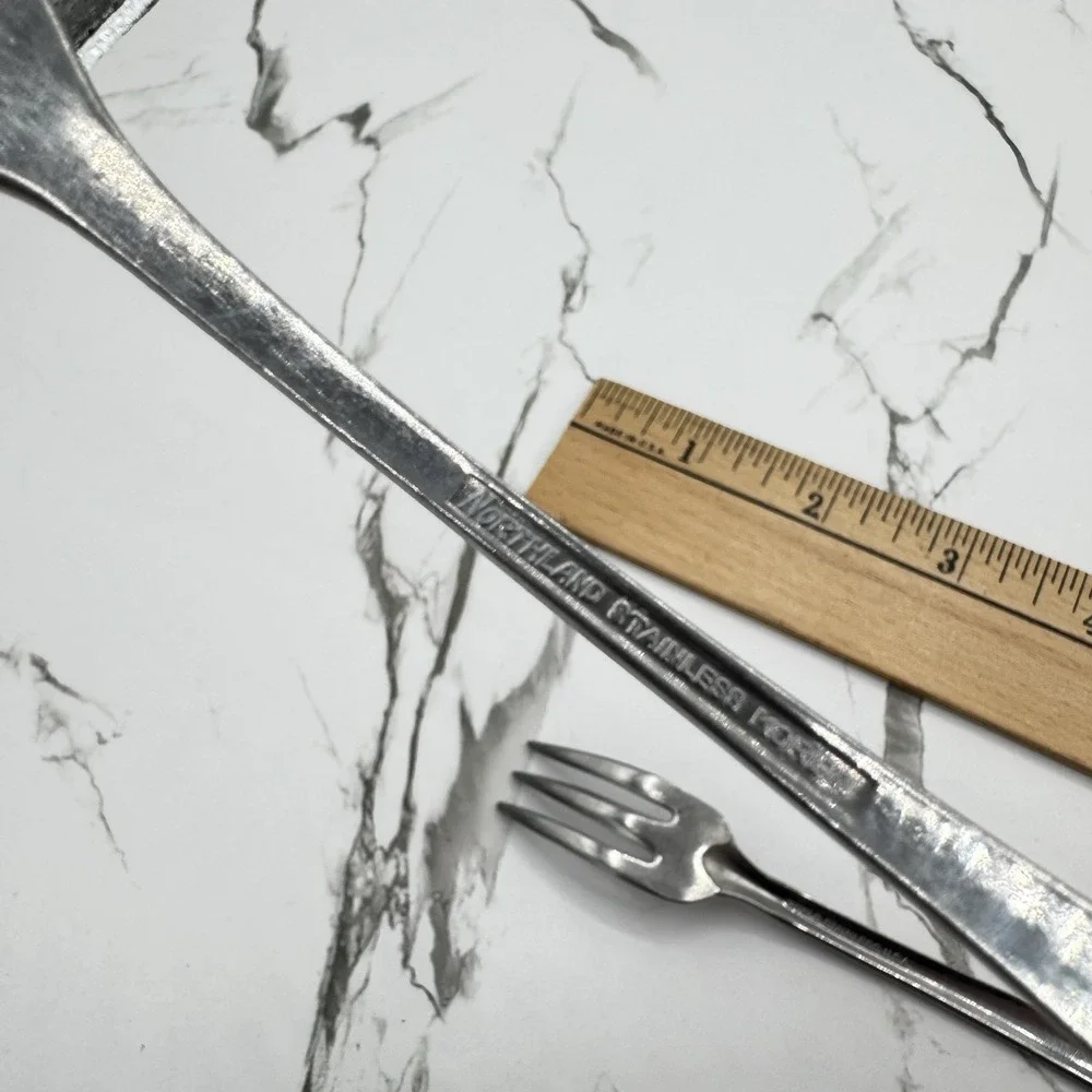 Stainless Cocktail Seafood Forks Flatware Vintage Mixed Lot of 5 MCM